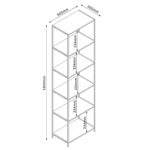 Lentyna HARPER 50x30xH180cm, pelenų/juoda - Image 5