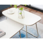 Kavos staliukas DUO 2vnt 120x48xH40cm, 75x40xH48cm, šviesaus medžio/smėlio spalvos - Image 5