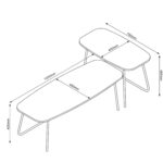 Kavos staliukas DUO 2vnt 120x48xH40cm, 75x40xH48cm, pelenų/juodas - Image 5