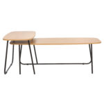 Kavos staliukas DUO 2vnt 120x48xH40cm, 75x40xH48cm, pelenų/juodas - Image 2