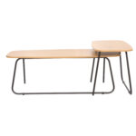 Kavos staliukas DUO 2vnt 120x48xH40cm, 75x40xH48cm, pelenų/juodas - Image 3