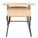 Kavos staliukas DUO 2vnt 120x48xH40cm, 75x40xH48cm, pelenų/juodas - Image 4