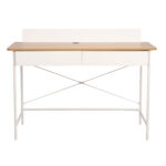 Rašomasis stalas FERDIE 120x48xH88cm, uosio/baltos spalvos - Image 4