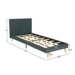 Lova JUNO 90x200 cm, pilka - Image 4