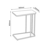 Šoninis staliukas HEDVIG 50x32xH60cm, pelenų/juodas - Image 3