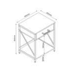 Šoninis staliukas / naktinis staliukas HEDVIG 48x40xH60cm, uosio/juodos spalvos - Image 3