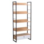 Lentyna STUDIJA 70x30xH159cm, ąžuolo/baltos spalvos