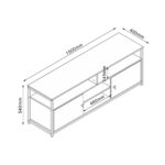 TV staliukas STUDIJA 150x40xH54cm, ąžuolas/juoda - Image 5