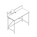 Rašomasis stalas HEDVIG 100×49,5xH102cm, pelenų/juodas - Image 2