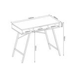 Rašomasis stalas STUDIJA 120x48xH76cm, ąžuolo/rudos spalvos - Image 2