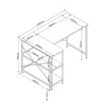 Rašomasis stalas HEDVIG 120x80xH76cm, ąžuolas/juoda - Image 2