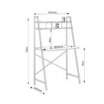 Rašomasis stalas STUDIJA su lentyna 84x44xH142cm, ąžuolo/rudos spalvos - Image 3
