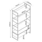 Lentyna LAVINA 60x30xH165cm, pelenų/juoda - Image 2