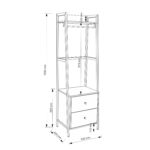 Prieškambario lentyna LAVINIA 52x40xH169cm, pelenų/juoda - Image 2