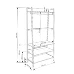 Prieškambario lentyna LAVINIA 84x40xH169cm, pelenų/juoda - Image 2