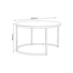 Kavos staliukas HEDVIG 2 vnt., uosio/juodos spalvos - Image 2