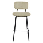 Baro kėdė KEIU 46x49xH107cm, šviesiai smėlio spalvos velvetas - Image 2