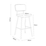 Baro kėdė KEIU 46x49xH107cm, vintažinis rausvas velvetas - Image 2