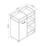 Spintelė su lentynomis HEDVIG 77,4x42xH94cm, pelenų/juoda - Image 2