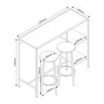 Baro komplektas HEDVIG stalas ir 2 baro kėdės, uosio/juodos spalvos - Image 5