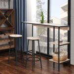 Baro komplektas HEDVIG stalas ir 2 baro kėdės, uosio/juodos spalvos - Image 4