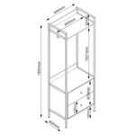 Prieškambario lentyna HANNES 64x40xH180cm, kaimiškas melaminas - Image 3