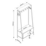 Prieškambario lentyna HANNES 84x40xH180cm, kaimiškas melaminas - Image 3