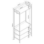 Prieškambario lentyna HANNES 84x40xH180cm, kaimiškas melaminas - Image 3