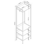 Prieškambario lentyna HANNES 52x40xH180cm, kaimiškas melaminas - Image 3