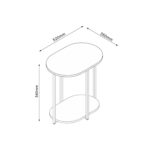 Šoninis staliukas HANNES 52x35xH54cm, kaimiškas melaminas - Image 3