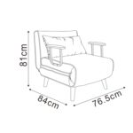 Fotelis-lova HANNES 76,5x84xH81cm, pilkos spalvos - Image 4