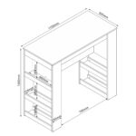 Baro stalas HANNES 110x50xH100cm, kaimiškas melaminas - Image 3