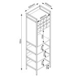 Vyno lentyna HANNES 52x40xH180cm, kaimiškas melaminas - Image 4