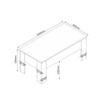 Kavos staliukas HANNES 100x50xH42cm, kaimiškas melaminas - Image 5