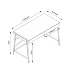 Rašomasis stalas HANNES 120x60xH76cm, kaimiškas melaminas - Image 3