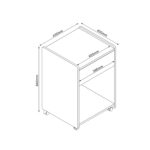 Šoninis staliukas / naktinis staliukas LESTER 43x40xH64cm, melaminas - Image 4