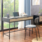 Rašomasis stalas HELVE 120x48xH76cm, melaminas - Image 3