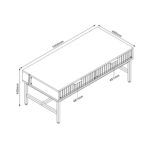 Kavos staliukas HELVE 100x48xH40cm, melaminas - Image 4