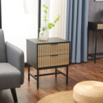 Šoninis staliukas / naktinis staliukas HELVE 48x40xH60cm, melaminas - Image 3