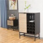 Spintelė HELVE su vyno lentyna 80x40xH110cm, melaminas - Image 3