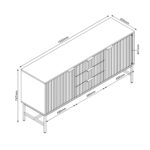 Šoninė lenta HELVE 150x40xH75cm, melamino - Image 3