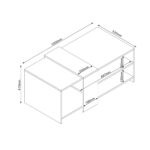 Kavos staliukas HANNES 100x53x41,5 cm, kaimiškas / baltas melaminas - Image 3