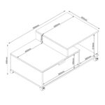 Kavos staliukas HANNES 90x50xH40cm, kaimiškas / juodas melaminas - Image 4