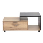 Kavos staliukas HANNES 90x50xH40cm, kaimiškas / juodas melaminas - Image 2