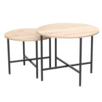 Kavos staliukas HANNES 60x60xH48cm, kaimiškas melaminas - Image 3