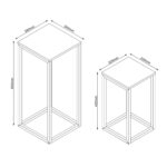 Šoninis staliukas HANNES 2 vnt. rinkinys 26x26xH60cm, 22x22xH40cm, kaimiškas melaminas - Image 4