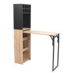 Baro lentyna su staliuku HANNES 44×122(30)xH170cm, kaimiškas melaminas