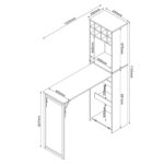 Baro lentyna su staliuku HANNES 44×122(30)xH170cm, kaimiškas melaminas - Image 7