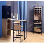 Baro lentyna su staliuku HANNES 44×122(30)xH170cm, kaimiškas melaminas - Image 5