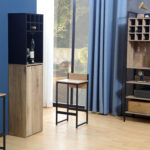 Baro lentyna su staliuku HANNES 44×122(30)xH170cm, kaimiškas melaminas - Image 6